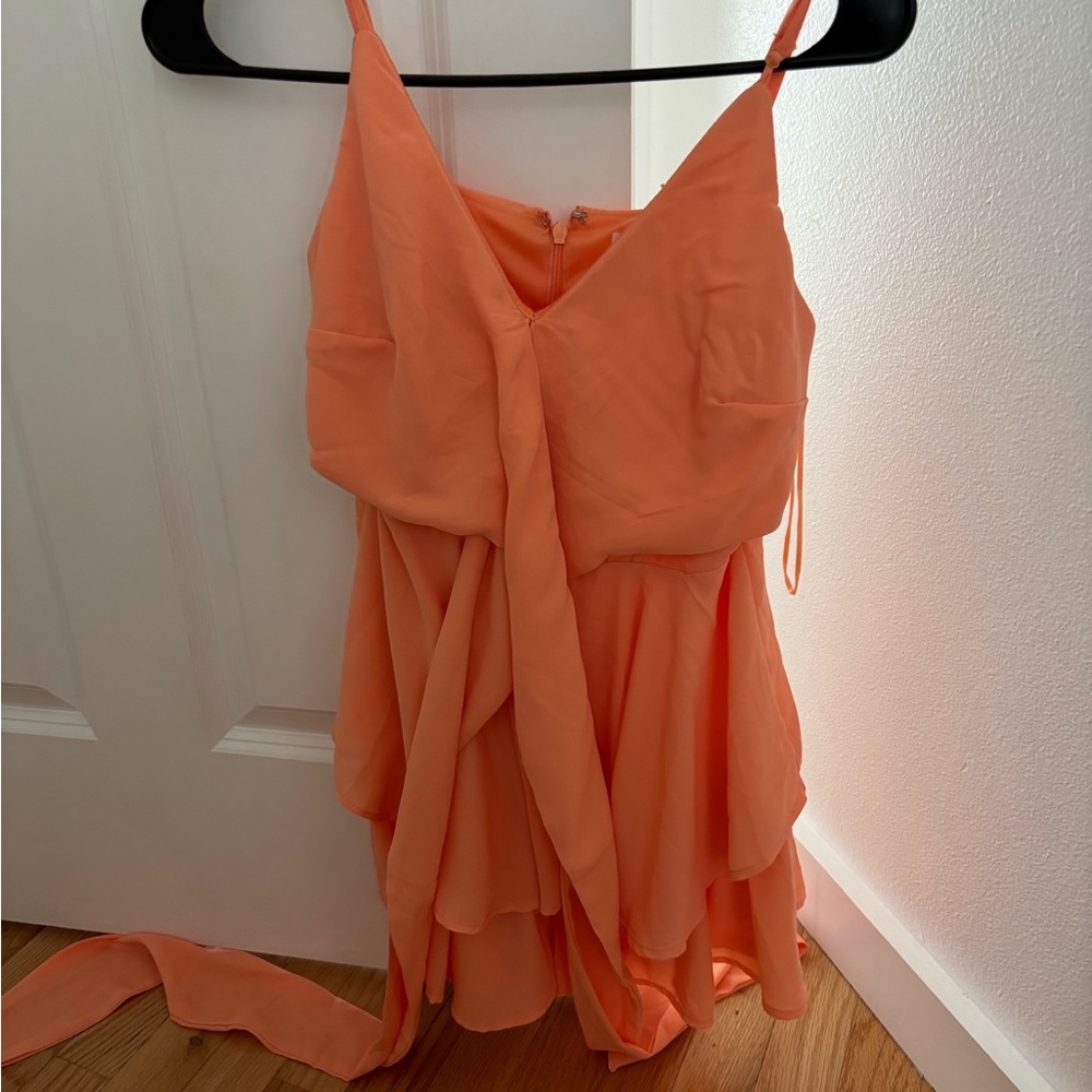 Francesca's Collections Asymmetrical Orange Dress